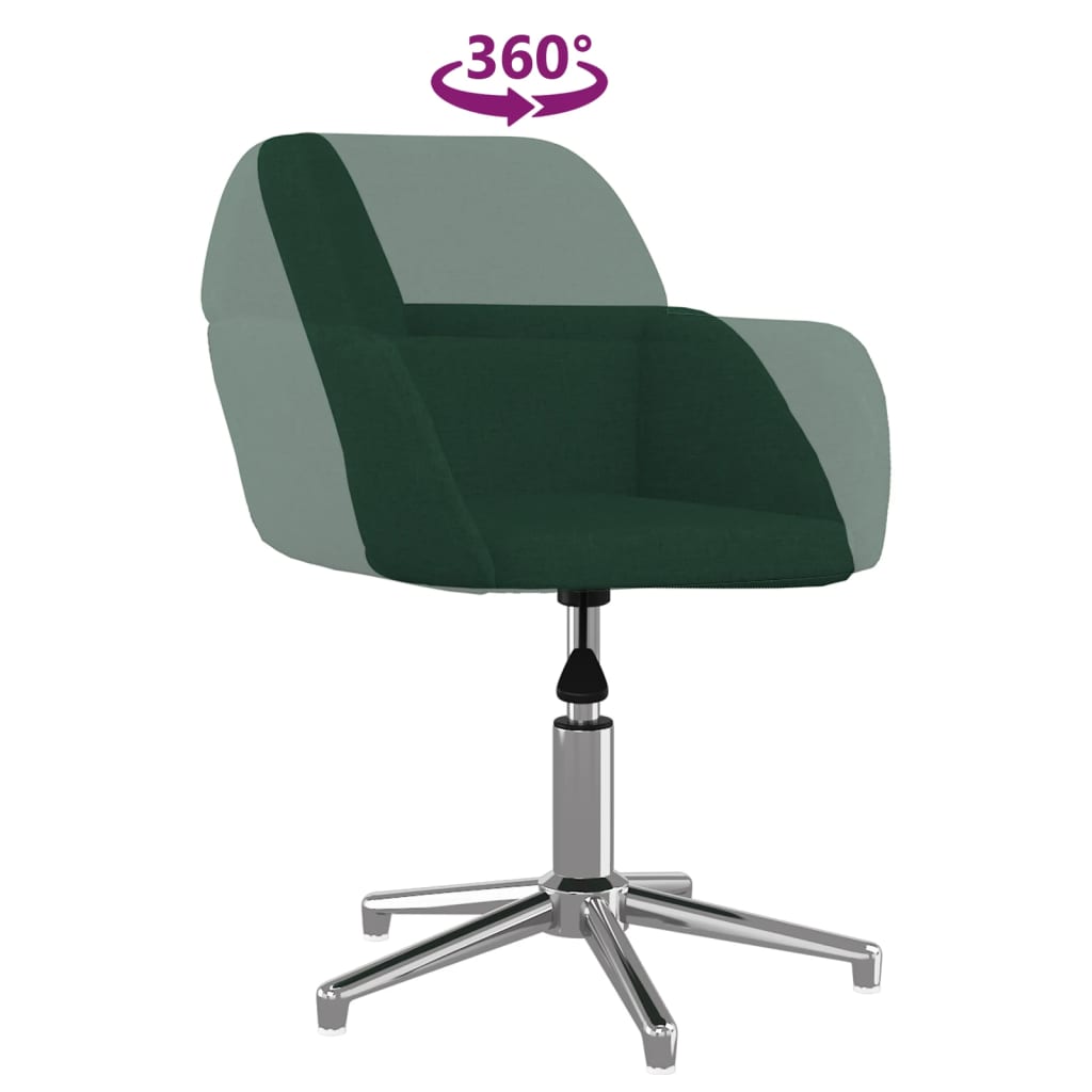 Office Chair Swivel Dark Green Fabric