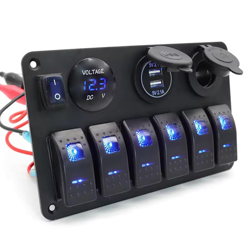 

Cross-Border Car Charger Voltage Meter with Boat Switch Combo Panel