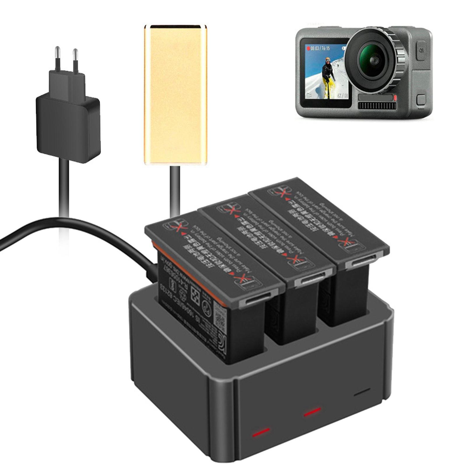 

Держатель для 3 аккумуляторов, чехол-зарядное устройство с функцией быстрой зарядки и множеством функций, подходит для OSMO ACTION