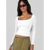 Dames blouse met vetersluiting en lange mouwen