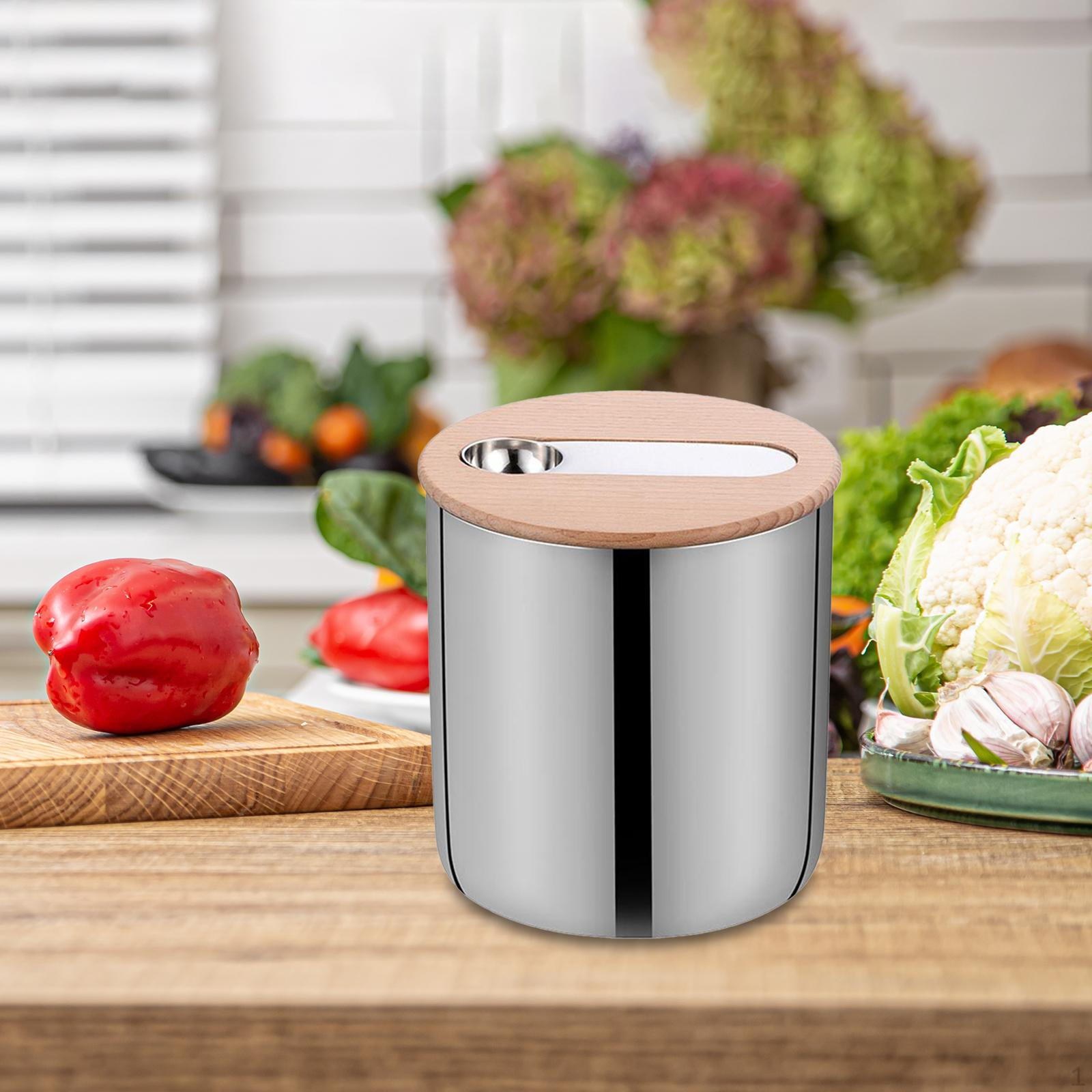 

Набор чайных канистр из нержавеющей стали с деревянной ложкой 1L