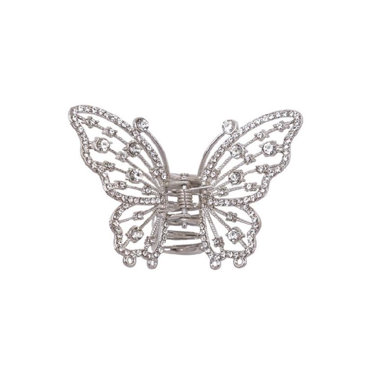 Metallic Butterfly Hair Barrettes Hairpin With Shimmering Rhinestones For Special Event Everyday Wear