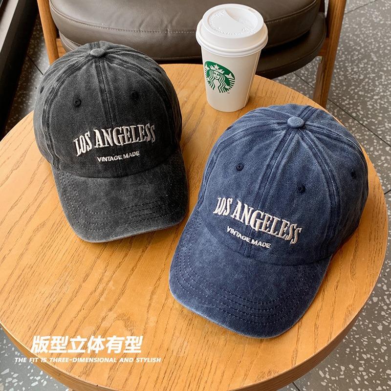 Retro smoke gray baseball cap women's spring and autumn summer hat showing face small cap trendy brand men