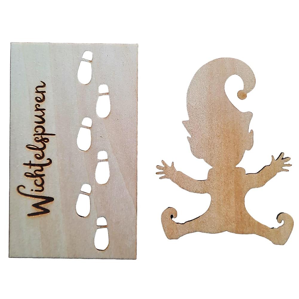 Christmas Floor Footprints Stencil Wooden Elf Stencil Decor Reusable Funny for New Year Holiday Party Decoration
