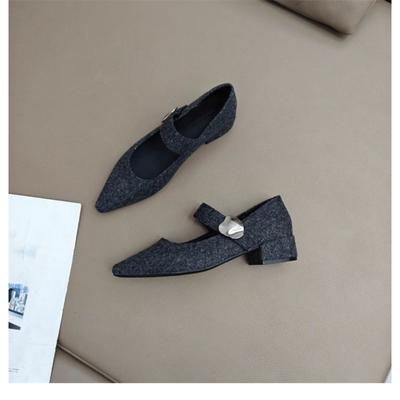 Hot Selling 2025 New Shoes Woman Comfortable Square Toe Female Footwear On Heels Summer Spring High Mary Janes Shoes Woman Flats
