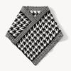 Korean Fashion Knitted Cotton Plaid Ring Scarf For Women Winter Warm Windproof Neck Protection Neck Cover Triangle Scarf
