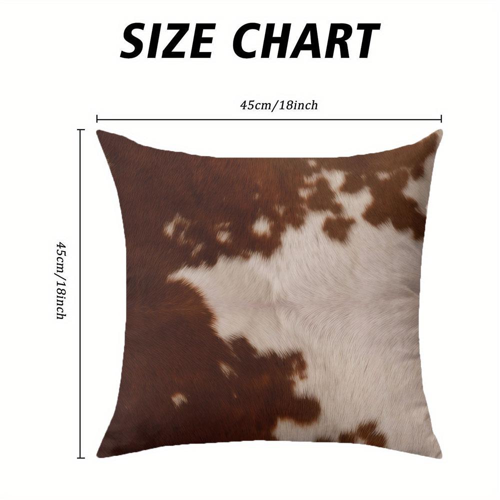 Brown White Cow square Jacquard Pillow Cover for Sofa Office Waist Cushion Cover Home Decorative Pillowcase