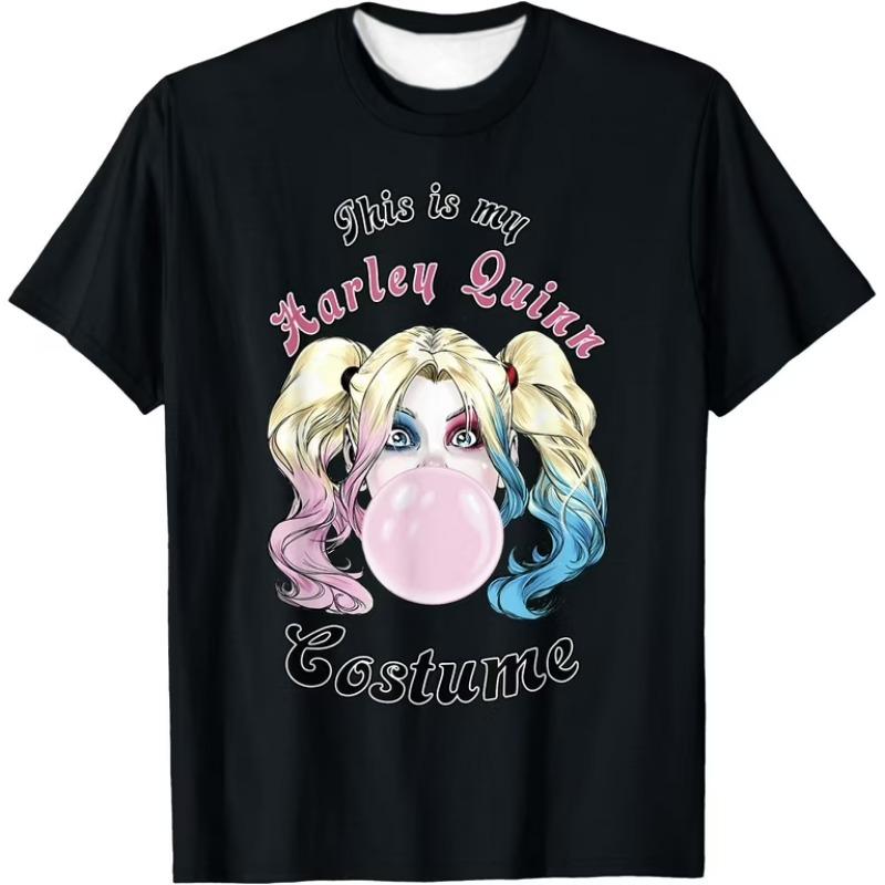 Children's Harajuku-style Harley Quinn Crown Bubble Gum Print Clown Everyday Breathable T-shirt