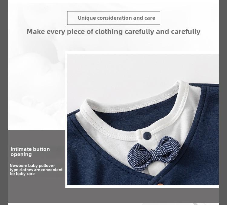 Długi rękaw męski kombinezon niemowlęcy na specjalne okazje (0-12m)