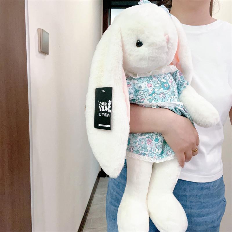 Floral Wearing A Dress Rabbit Plush Toy Cute Cartoon Pp Cotton Filling Doll Girl