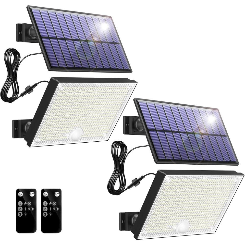 400LED Outdoor Solar Light, IP67 Waterproof Solar Floodlight, Three Modes and Remote Sensing Outdoor Light