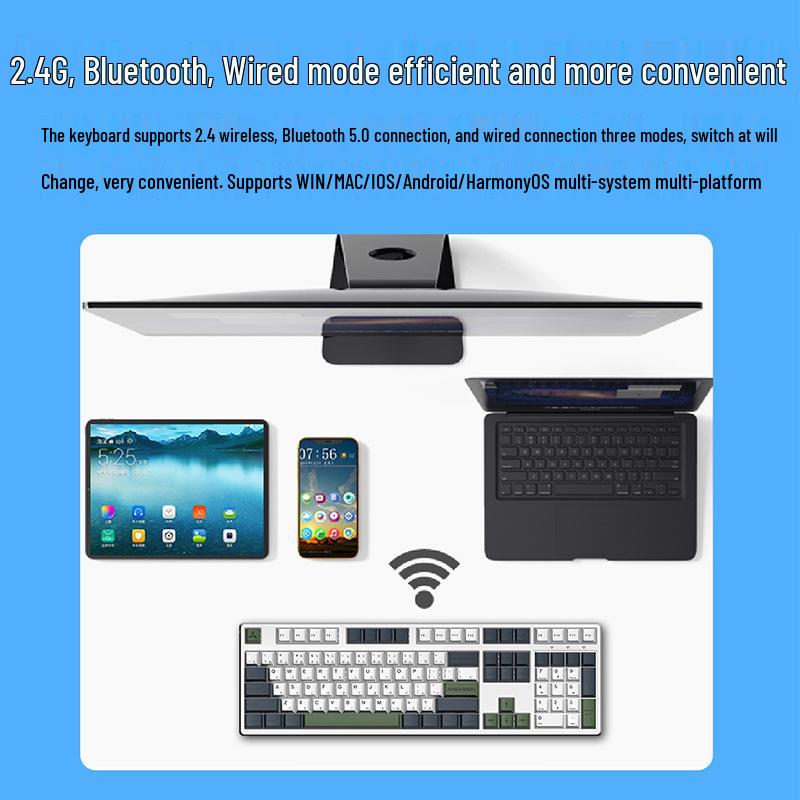 DIY Custom RGB Wireless Bluetooth Mechanical Keyboard Kit (84/61/68/87/98/100/108-Key)