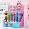 2Pcs Cute Labubu Gel Pen Cute Cartoon Diy Bead Neutral Pen Student Writing Pen Stationery Christmas Gift Student Stationery