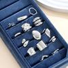 14 Piece Simple Luxury Ring Set for Women Fashion Smooth Wide Face Irregular Geometric Rings Daily Party Wear Jewelry Gifts New