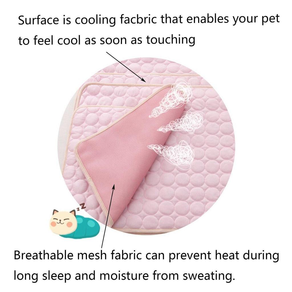 Pet Cooling Mat Dogs Cats Chill Bed Indoor Summer Heat Relief Indoor Cool Cushion Gel Sleeping Pad Seat (S/M/L/XL))