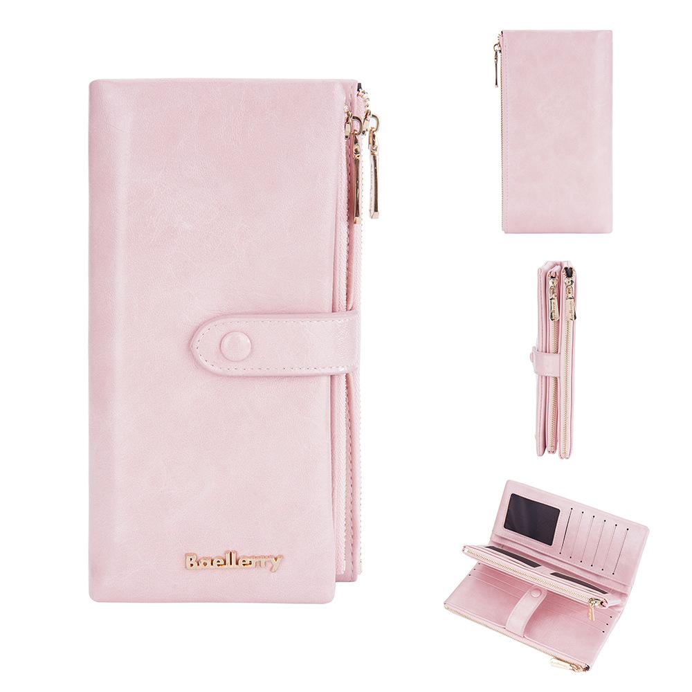 Baellerry Women's Long Purse Multiple Card Slots Wallet Fashion Clutch Bag Cell Phone Bag Zipper Billfold Pu Leather Card Holder