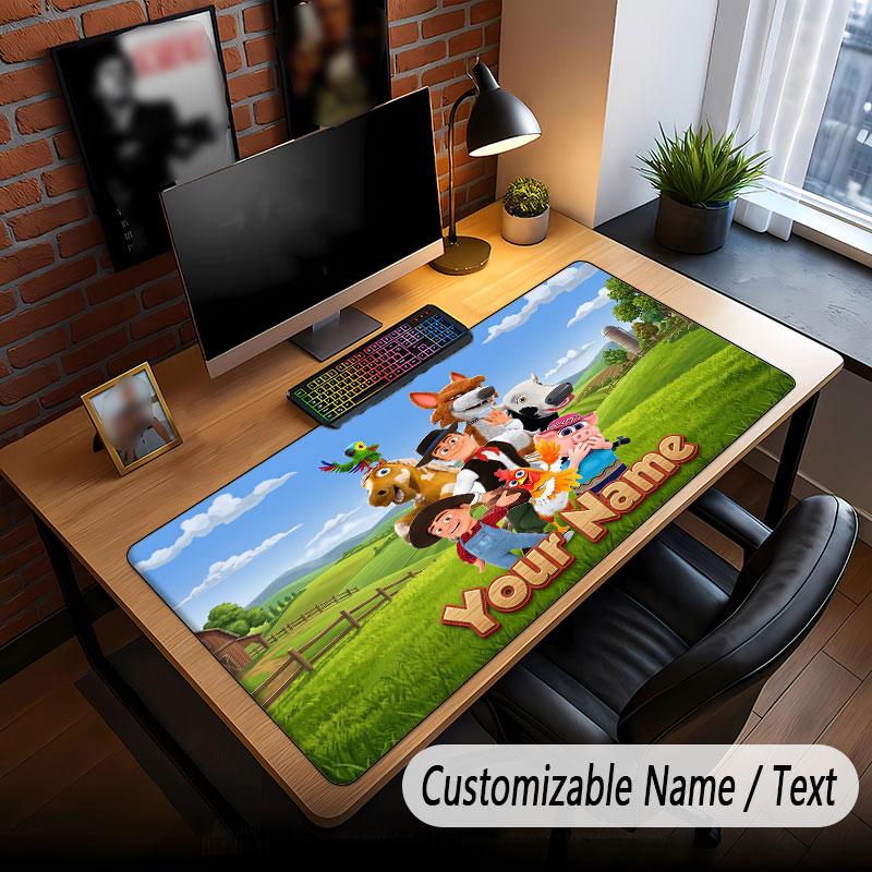 Custom Name Text Big Mouse Pad,La Granja de Zenón Soft Non Slip Extended Desk Mat For Home Office