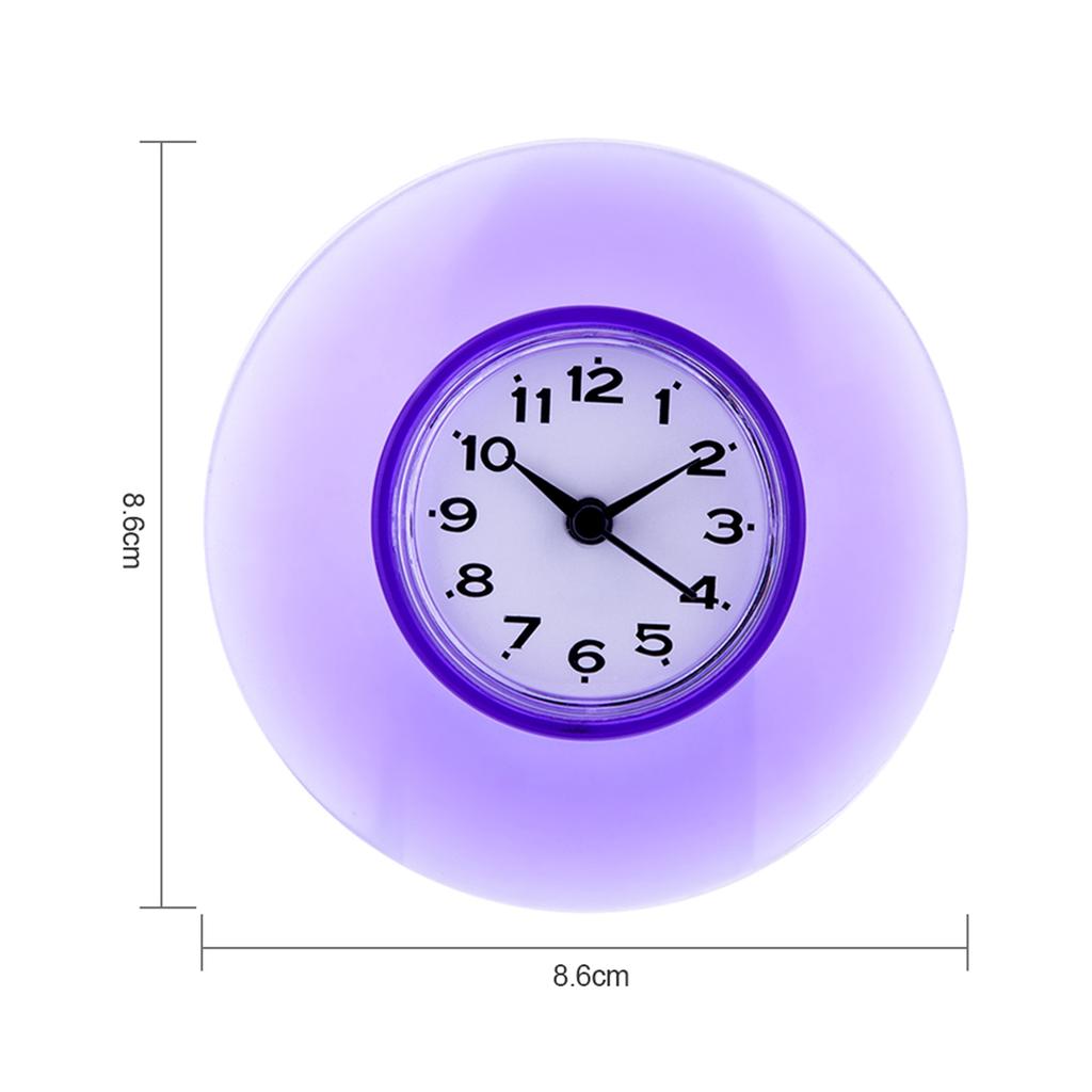 Bathroom Kitchen Mirror Suction Wall Clock Shower Waterproof Quartz Clocks Decoration White