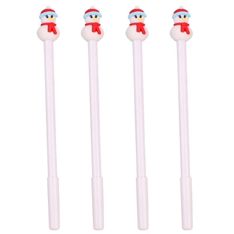 4Pcs Christmas Cartoon Gel Pen Funny Writing Pen Office Supplies for Student Game Reward Christmas Party Supplies