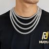 8mm Hip Hop Jewelry Diamond Iced Out Silver Thick Cuban Link Chains for Girl Cuban Necklaces Women