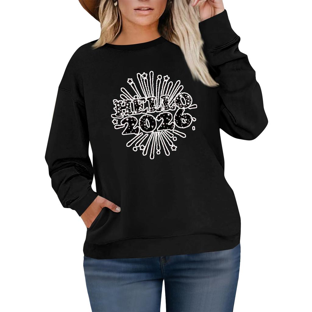 Women's Fashionable Casual Plus-Size Long Sleeve Pullover Printed Sweatshirt