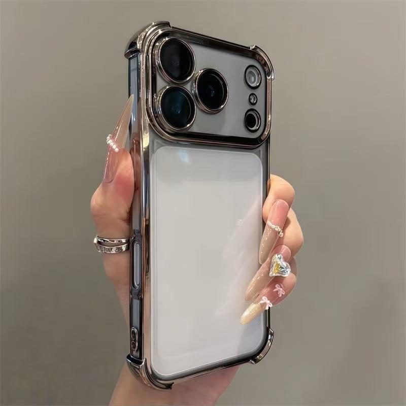 Electroplating anti-drop suitable for Apple 17promax mobile phone case iphone16/15/14pro advanced sense transparent case