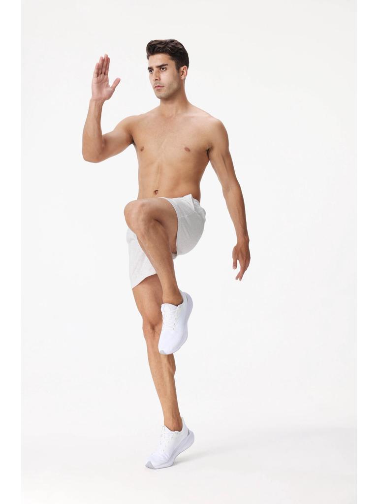 Solid Color Men's High-Elastic Cotton Running Shorts