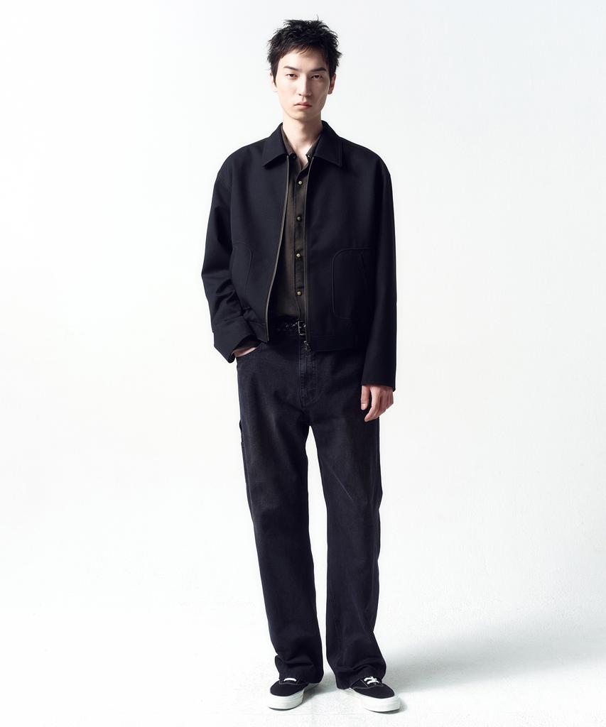 Insilence Wool Drizzler Blouson Black