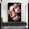 Mode Rosa Pfingstrose Blumen Blumen Vintage Poster Und Drucke Wohnzimmer Dekor Poster Wand Kunst Leinwand Druck Malerei Bild