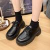 Thick-soled heightening British style retro single shoes women's 2025 spring and summer new fashion versatile Mary Jane small leather shoes women