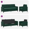 Sofa Set with Storage 2 Pcs Dark Green Polyester