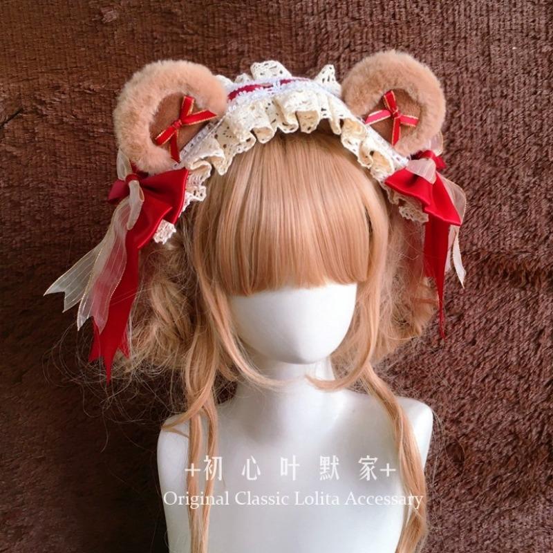 Lolita Bear Ear Headband KC Headband Cat Ear Multi-layer Lace Hair Accessories for Women