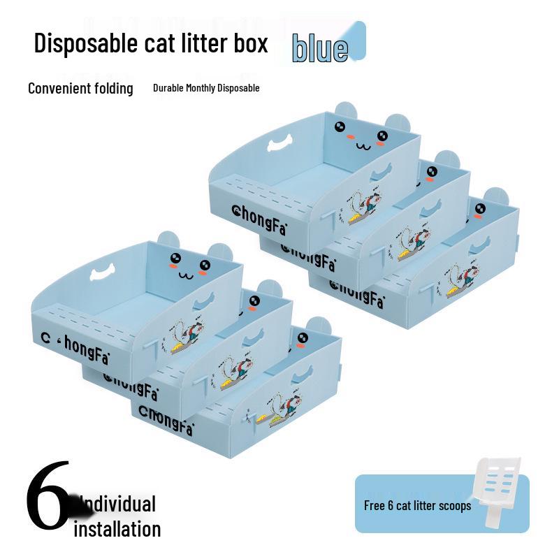 Super Large Foldable Disposable Cat Litter Box - Leak-Proof Outdoor Travel Toilet