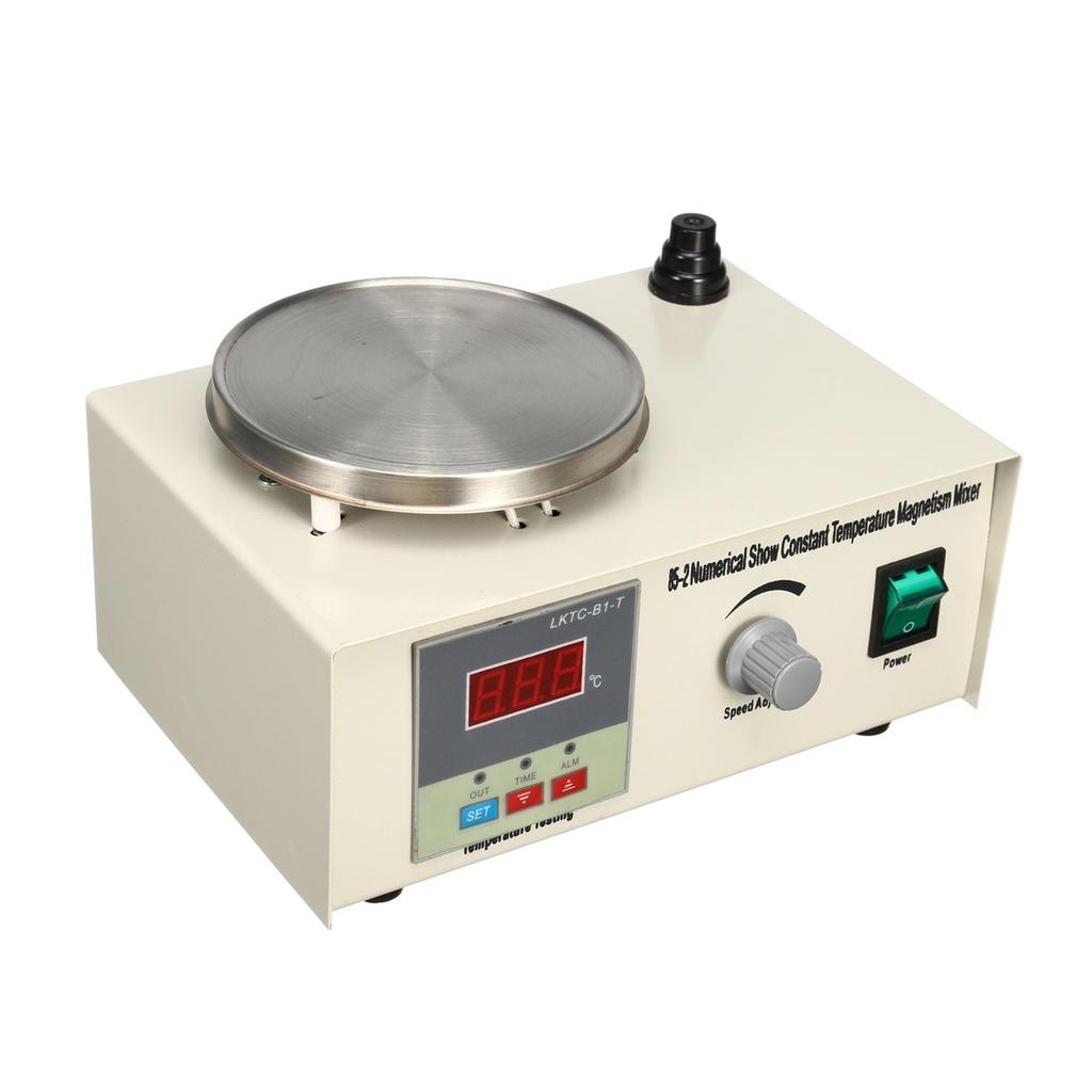 220V Lab Heating Dual Control Mixer Magnetic Stirrer Hot Plate Magnetic Stirrer No Noise LED Temperature Display US Plug