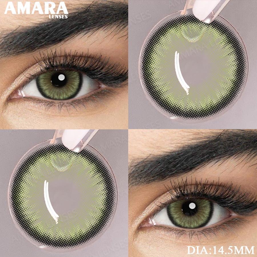 AMARA Colored Contacts Lenses Brown Eyes Natural Contacts Gray Beautiful Pupils Blue Eye Lens Yearly Green Beauty Makeup Lens