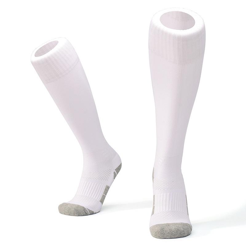 

The Same Thickened Towel Bottom Long Football Socks Men S Wear-Resistant Shock-Absorbing Knee Sports Socks S(31-35) белый