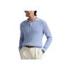 Polo Ralph Lauren Cable-Knit Cotton Polo-Collar Solid Color Long Sleeve Polo Shirt Men Tops Blue 100050041