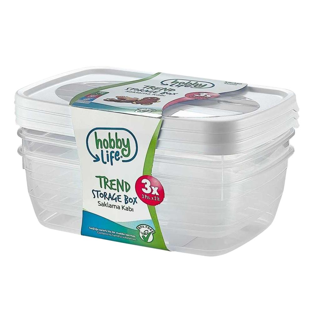 Hobby Life Rectangular Food Storage Box (Pack of 3)
