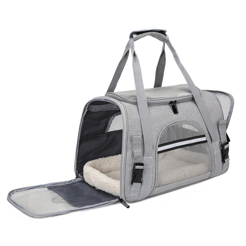 Foldable Pet Handbag, Breathable Outdoor Travel Carrier, Portable Lightweight Cat Dog Shoulder Bag for Daily Outing