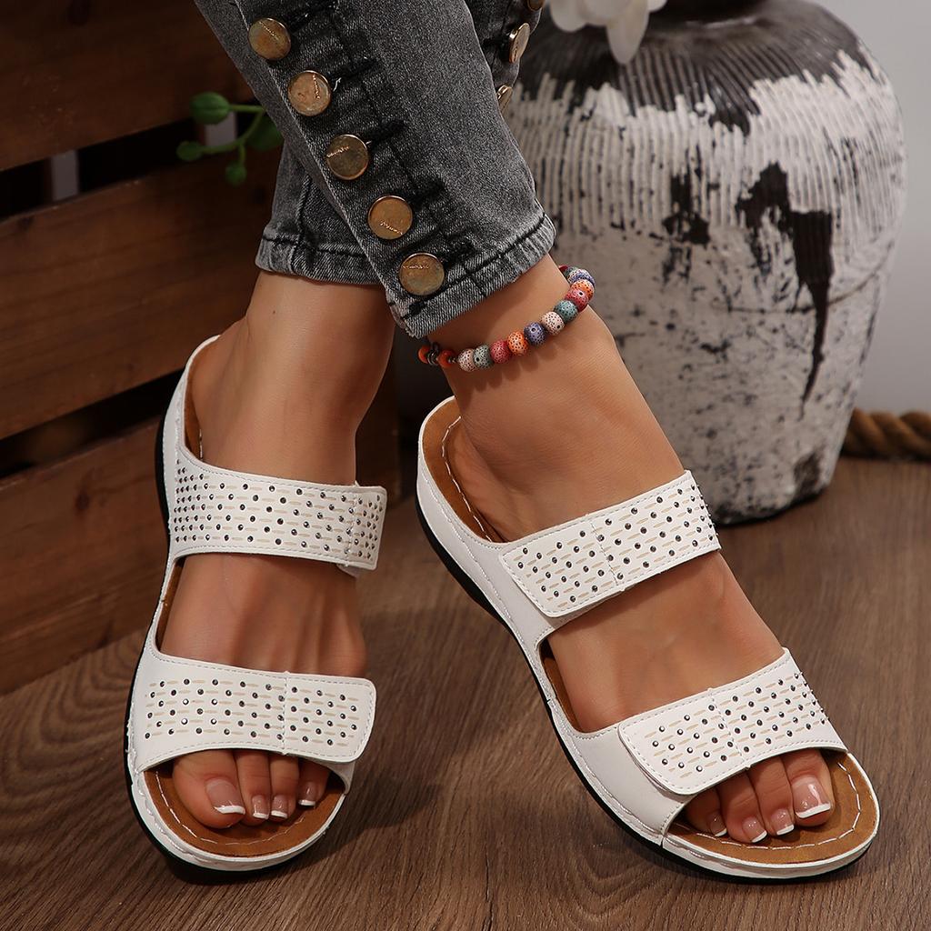 Sommer 2025 Neue Damenschuhe, Großformatige Zehenfreie Keilsandalen, Damen Farbblock-Flip-Flops