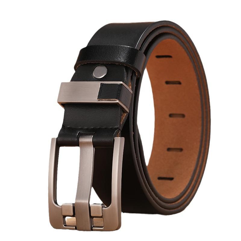 Men's Genuine Leather Extra-Long Black Plus Size Belt