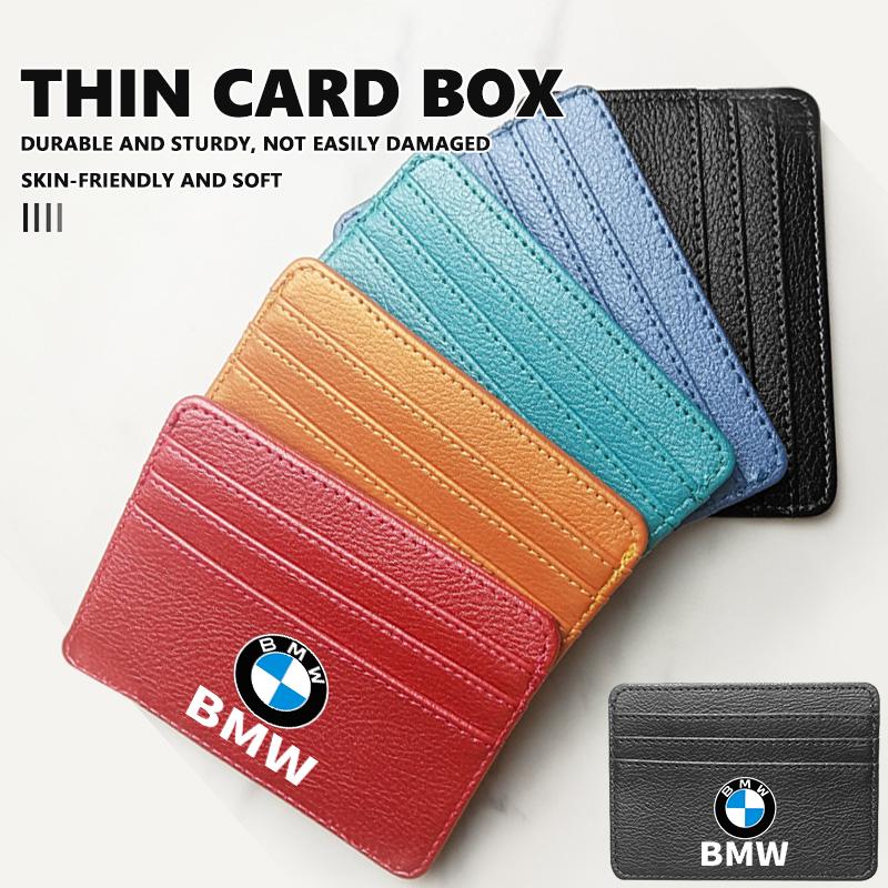 ZDNE2 Car Leather Wallet Clip Driver License ID Card Storage Holder For BMW X3 X5 M5 M3 E46 E90 E60 F10 E39 F30 E36 G30 E87 E70