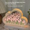 Cloud Shape Tulip Night Light Diy Mirror Flower Atmosphere Lamp Desktop Ornament Creative Handmade Gift For Bedroom Decoration