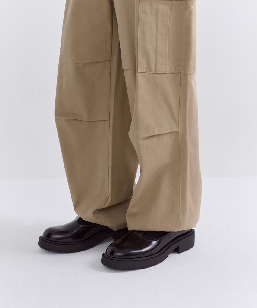 MUSINSA STANDARD WOMAN Women'S Fleece-Lined Wide Cargo Pants [Beige]