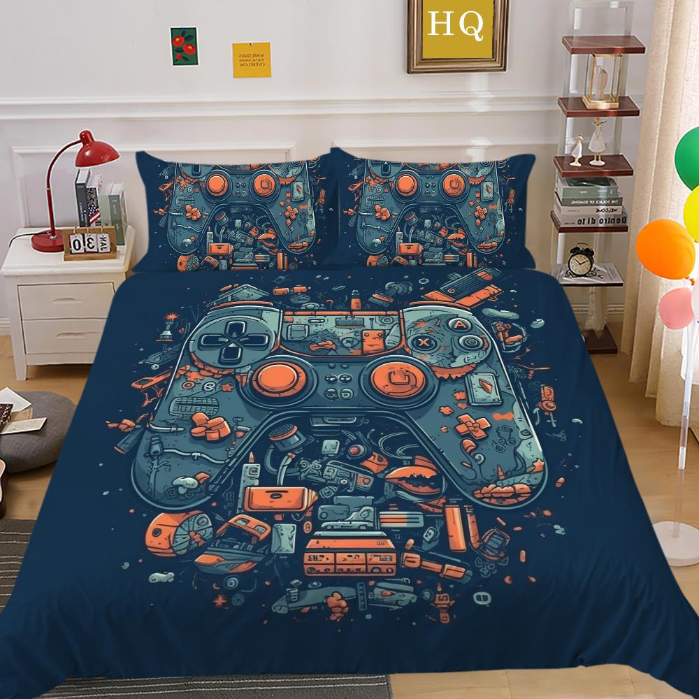 

Пододеяльник Комплект игрового домашнего постельного белья для мальчиков Дизайнерский комплект постельного белья Роскошные покрывала для кровати Модные комплекты постельного белья EU Single 135x200cm