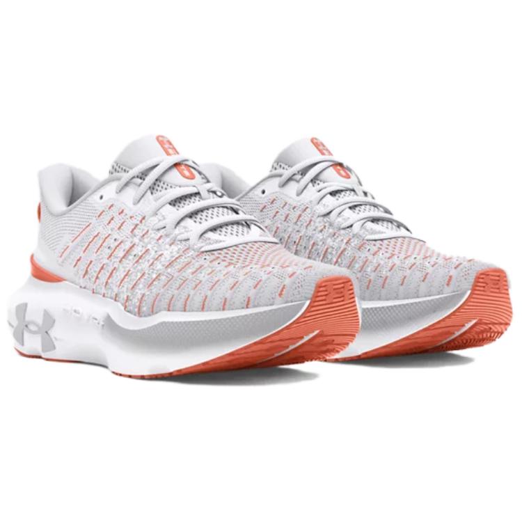 Under Armour HOVR Infinite Elite Halo Grey Flare Orange Men Sneakers White 3027189-104