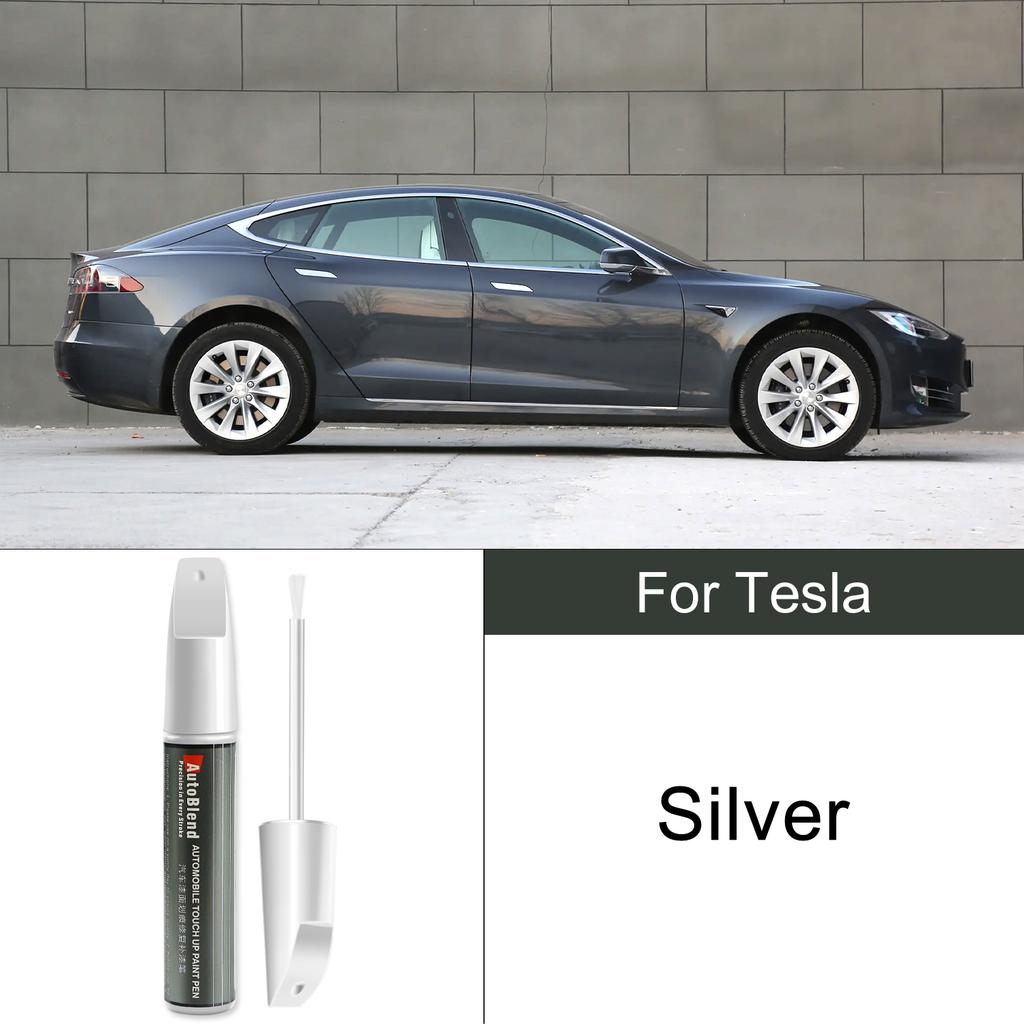 For Tesla Model 3 Y X S Car Scratch Removal and Touch-up Pen Wheel Hub Paint Repair Pen Clear Coat Stealth Gray Solid Black