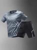 Herren 2025 Sommer Schnelltrocknender Sportanzug: Kurzarm-T-Shirt & Basketball-Trainingsshorts zum Laufen & Fitness.