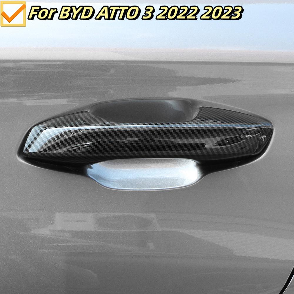 For BYD ATTO 3 2026 2026 2026 Atto3 Car Door Handle Cover with Smart Key Hole Catch Cap Trim Molding Accessories ABS Chrome