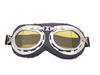 Retro Silver Frame Harley Motorcycle Goggles - Foldable Windproof Antique Bronze Design for Karting